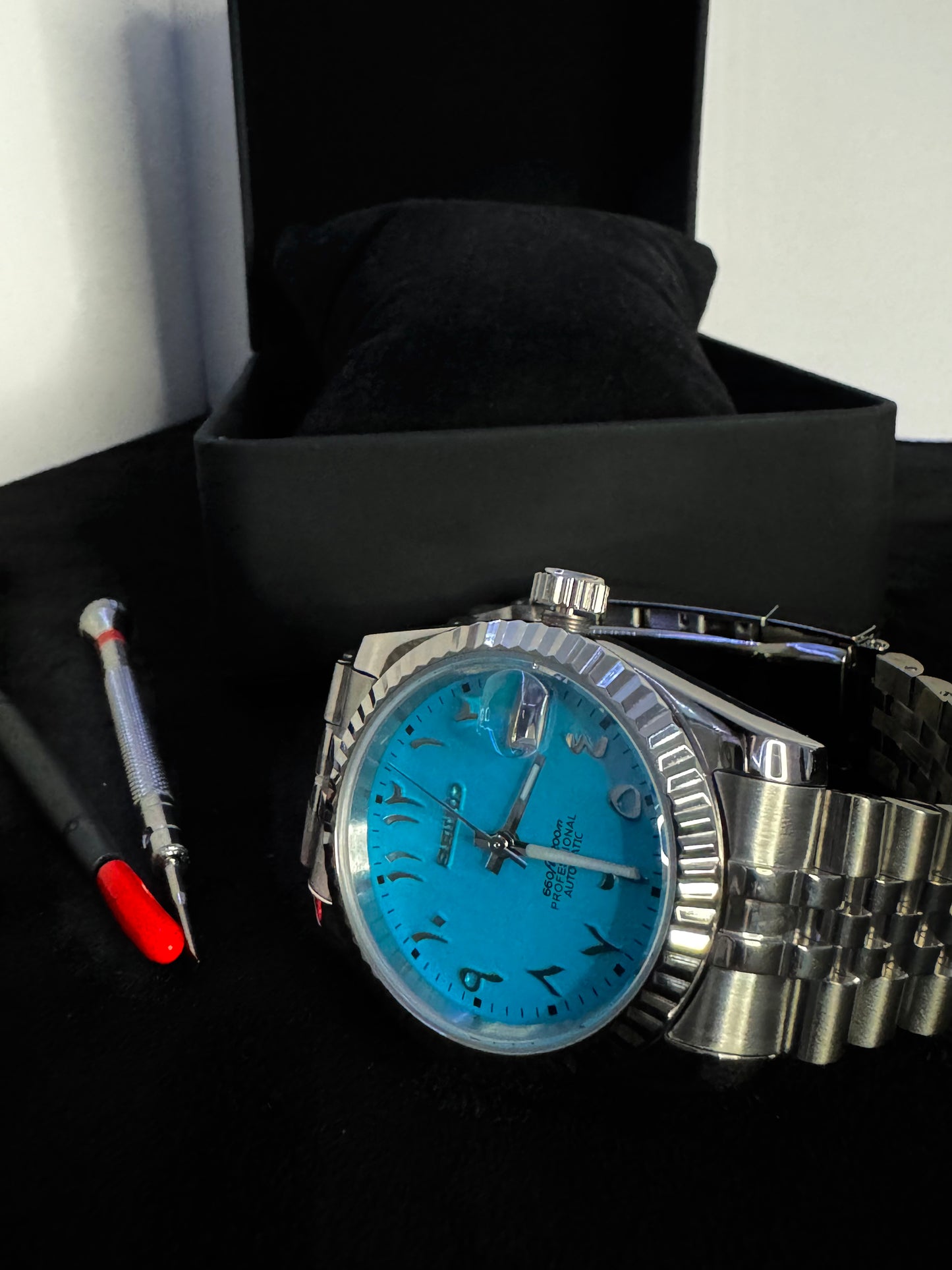 Seiko Arabic Dial Datejust | Tiffany Blue (Silver)
