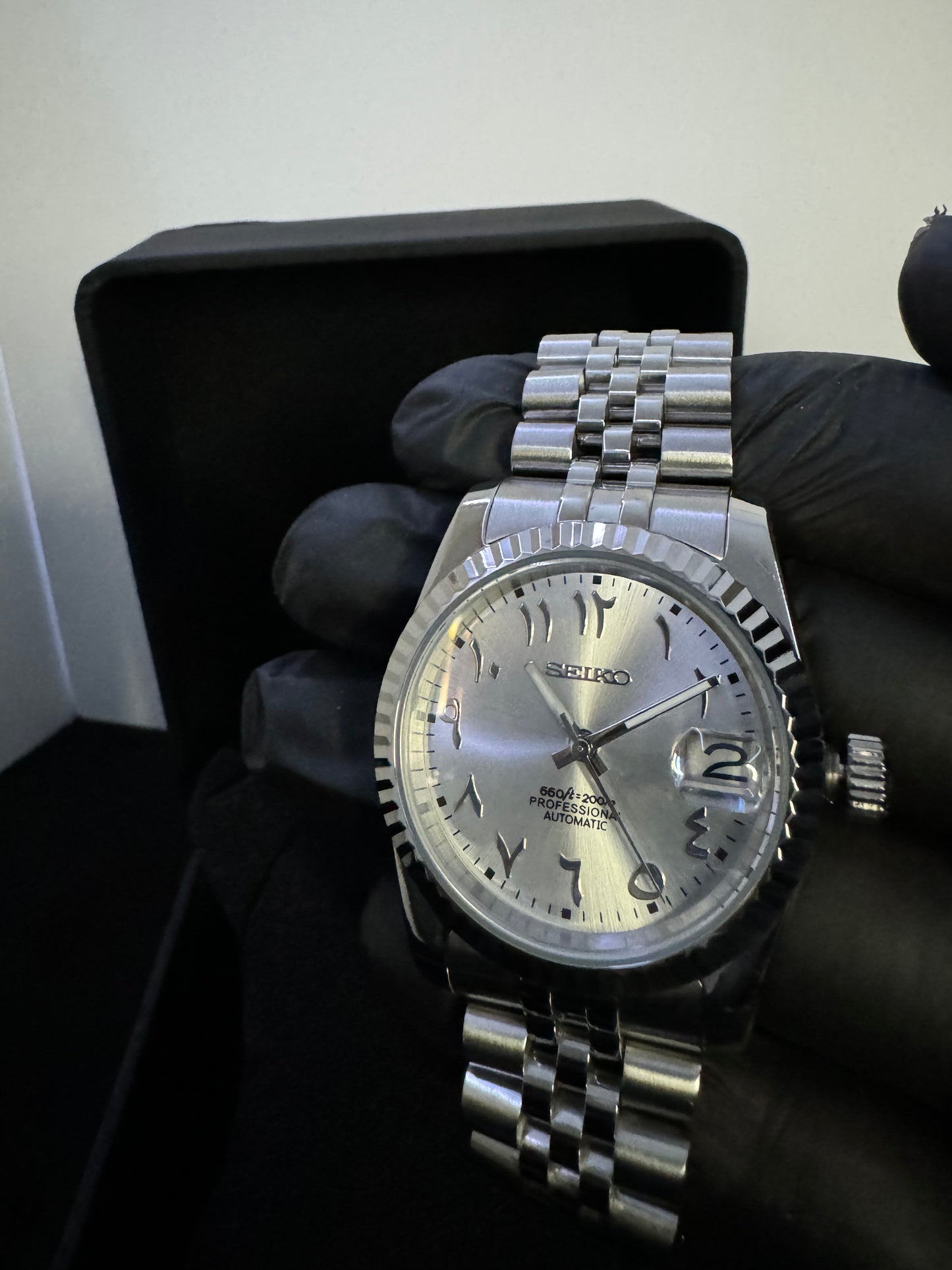 Seiko Arabic Dial Datejust | Pearl (Silver)