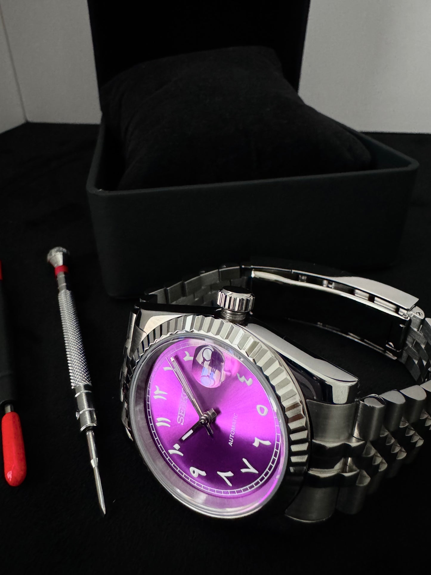 Seiko Arabic Dial Datejust | Purple (Silver)