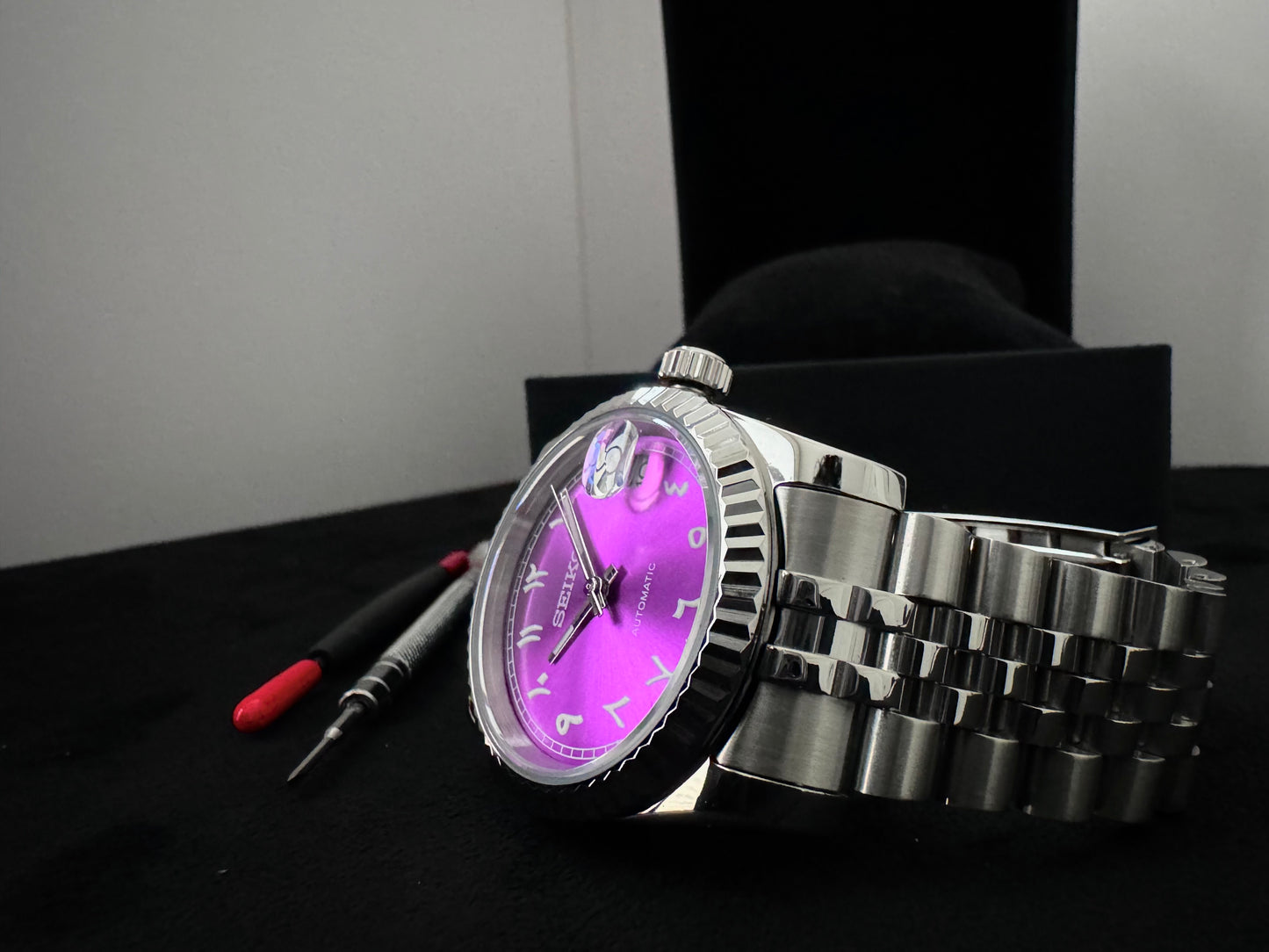Seiko Arabic Dial Datejust | Purple (Silver)