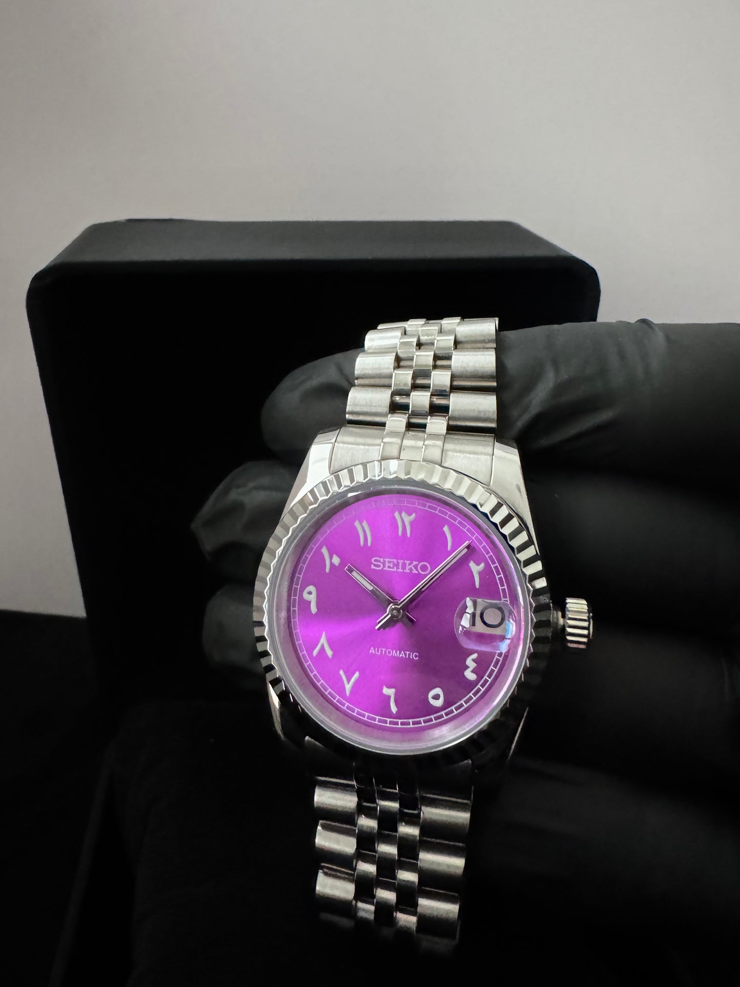 Seiko Arabic Dial Datejust | Purple (Silver)