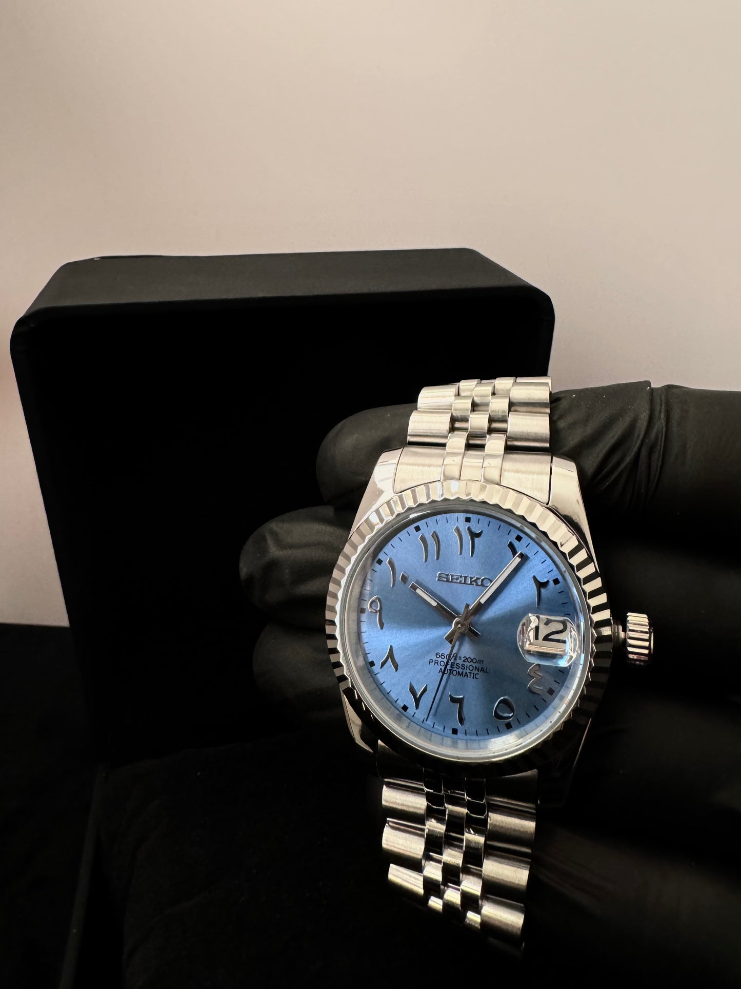 Seiko Arabic Dial Datejust | Sky Blue (Silver)