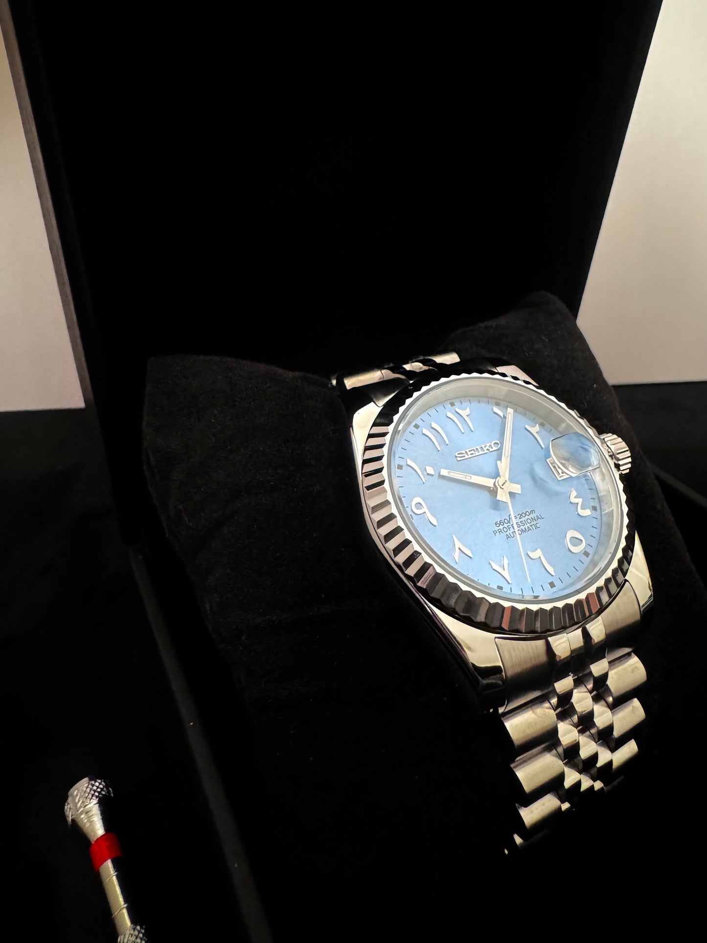 Seiko Arabic Dial Datejust | Sky Blue (Silver)