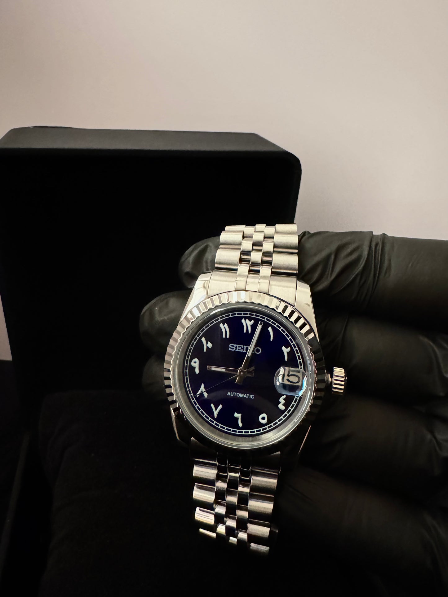 Seiko Arabic Dial Datejust | Deep Blue