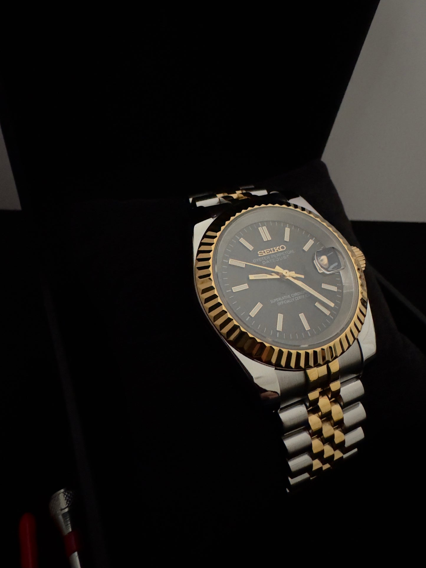 Seiko Single Hour Datejust | Stone Grey (Two-Tone Gold)