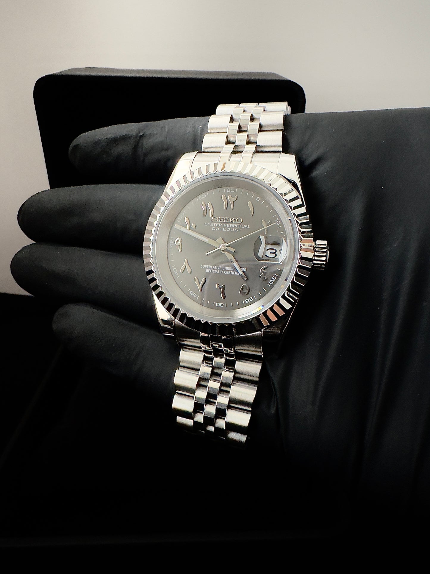 Seiko Arabic Dial Datejust | Wolf Grey (Silver)