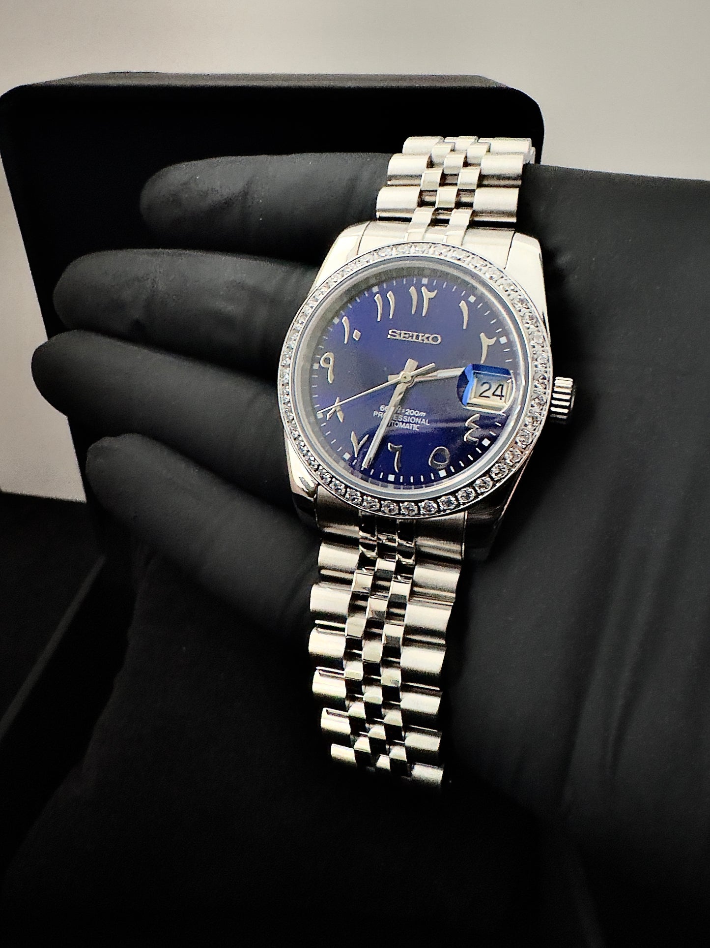 Seiko Arabic Dial Datejust | Diamond Blue (Silver)