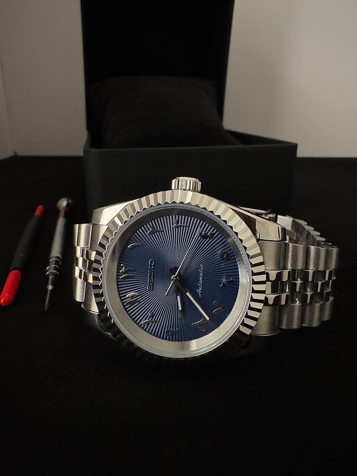 Seiko Arabic Dial Dateless | Blue (Silver)