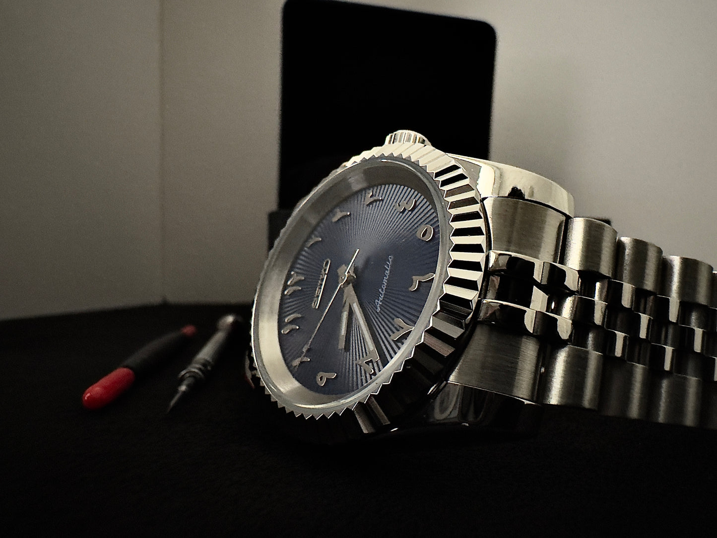 Seiko Arabic Dial Dateless | Blue (Silver)