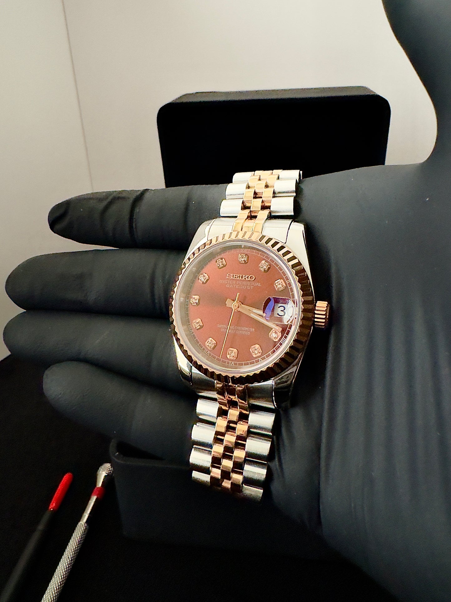 Seiko Gem Dial Datejust | Chocolate (Two-Tone Rose Gold)