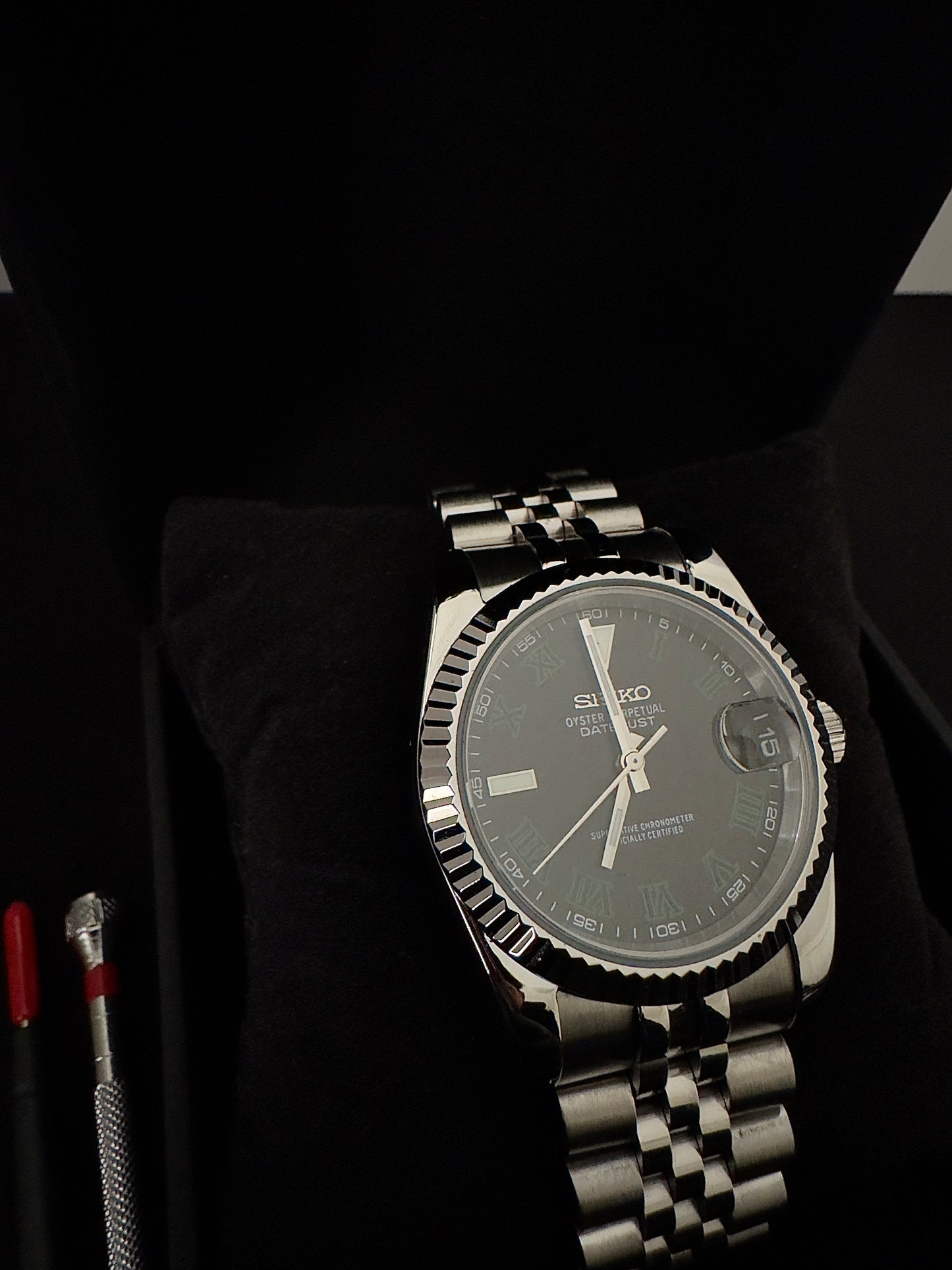 Seiko Roman Dial Datejust | Stone Grey (Silver)