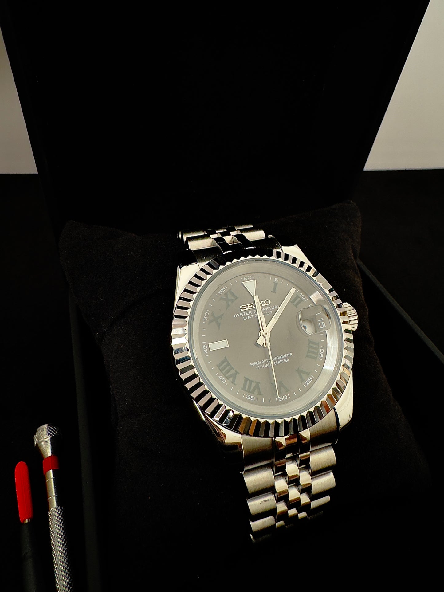 Seiko Roman Dial Datejust | Wolf Grey (Silver)