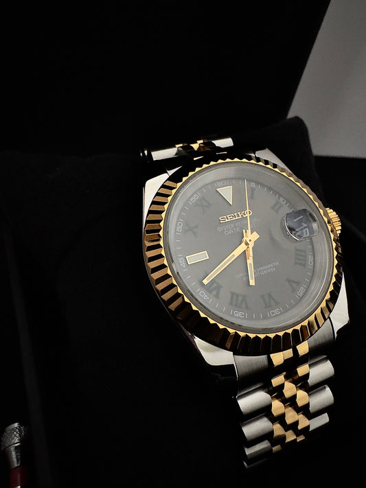Seiko Roman Dial Datejust | Wolf Grey (Two-Tone Gold)