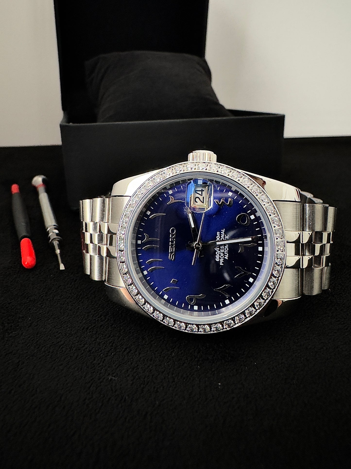 Seiko Arabic Dial Datejust | Diamond Blue (Silver)