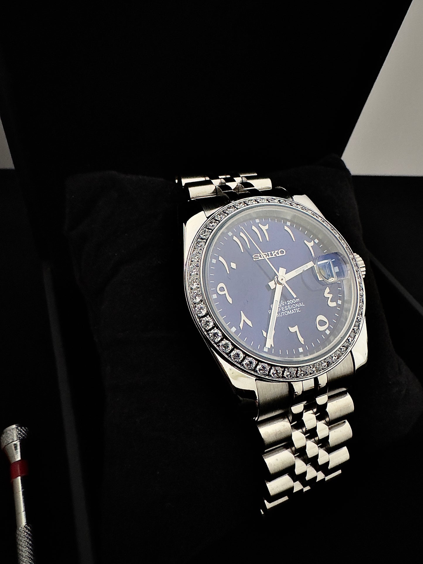 Seiko Arabic Dial Datejust | Diamond Blue (Silver)