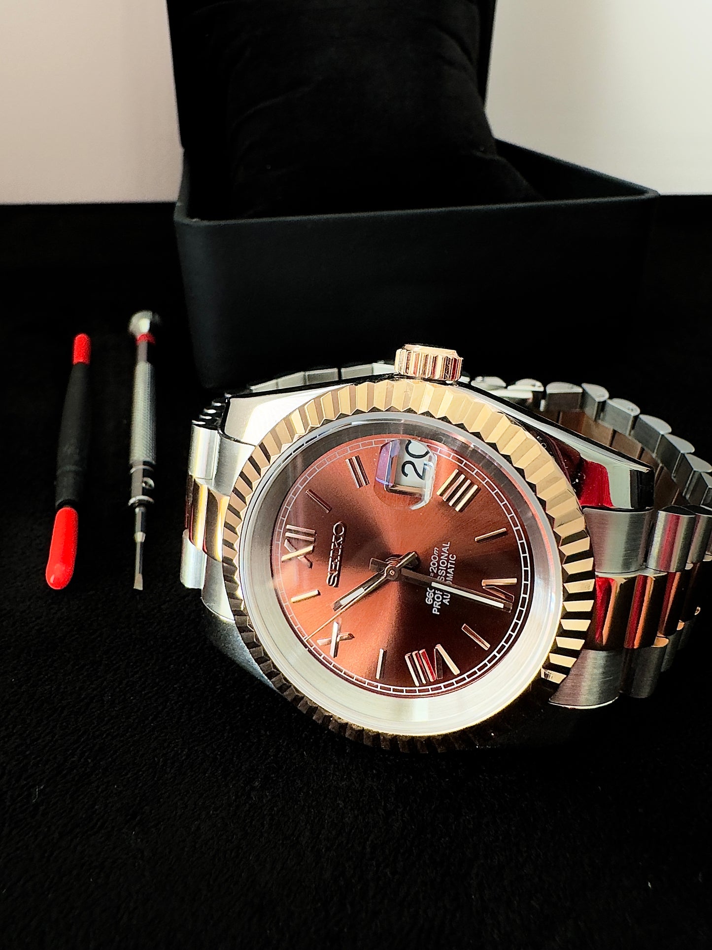 Seiko Roman Dial Datejust | Chocolate (Two-Tone Rose Gold)