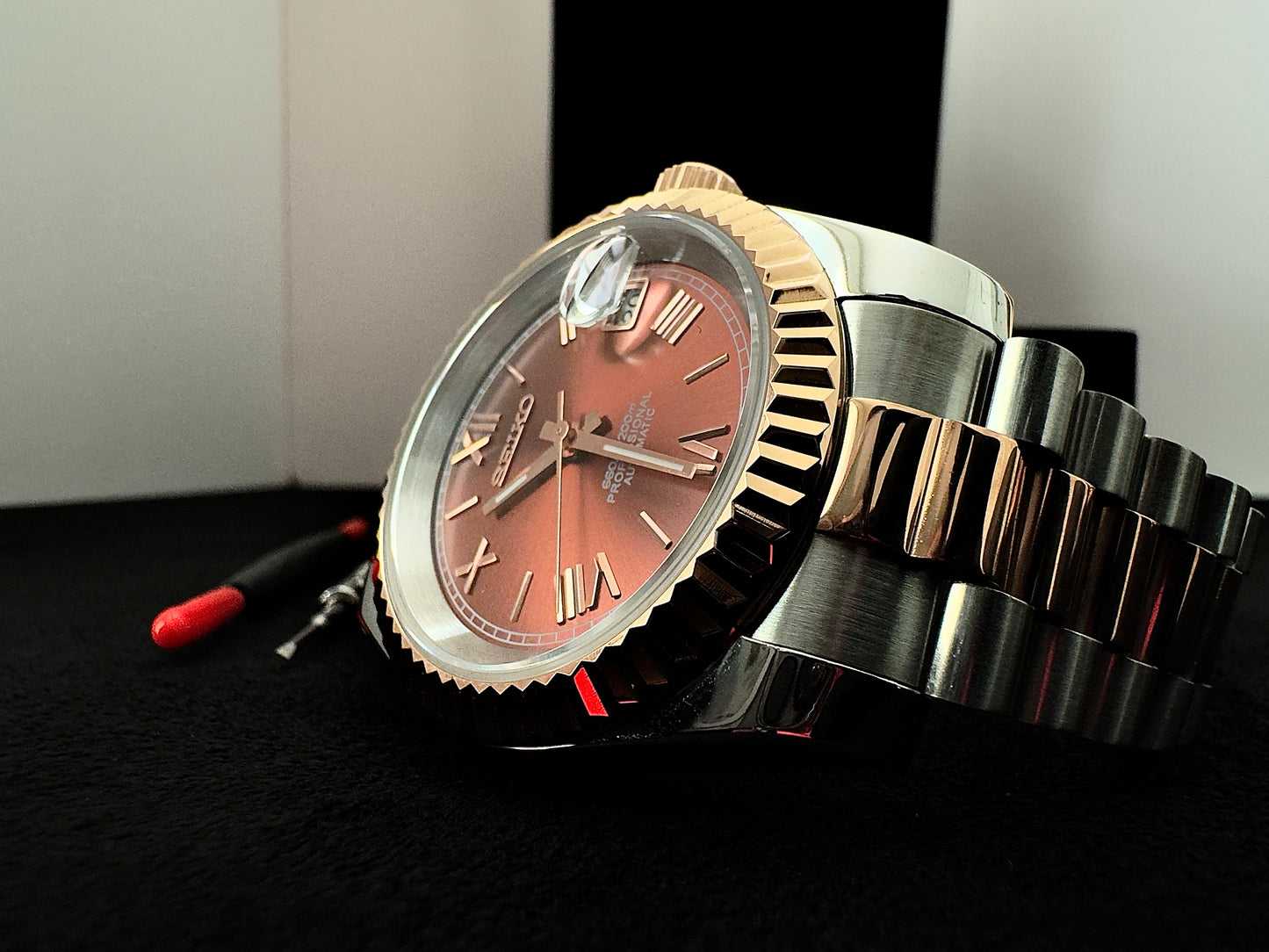 Seiko Roman Dial Datejust | Chocolate (Two-Tone Rose Gold)