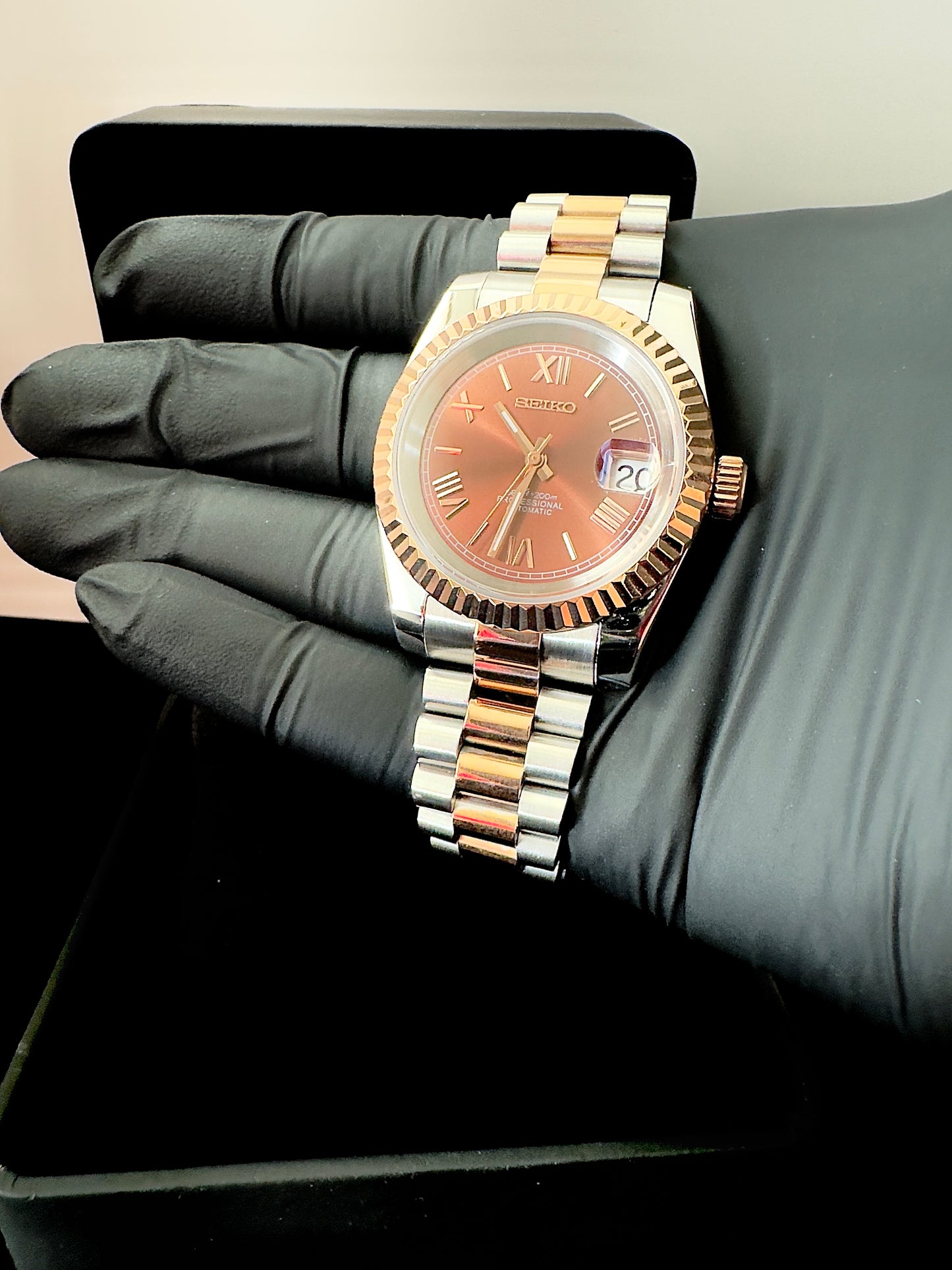 Seiko Roman Dial Datejust | Chocolate (Two-Tone Rose Gold)