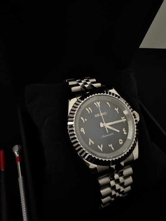 Seiko Arabic Dial Dateless | Faded Blue (Silver)
