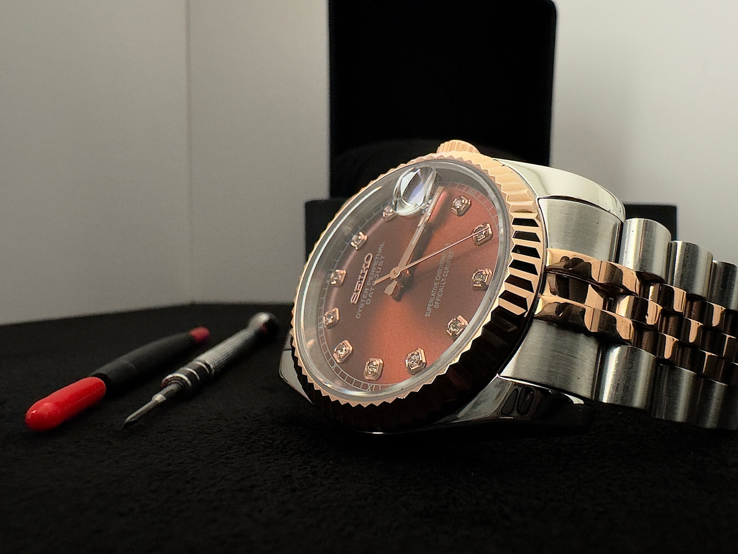 Seiko Gem Dial Datejust | Chocolate (Two-Tone Rose Gold)