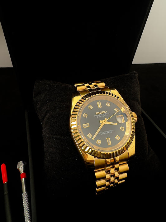 Seiko Gem Dial Datejust | Black (Gold)