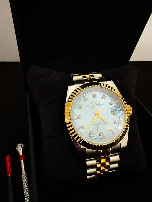 Seiko Gem Dial Datejust | Baby Blue (Two-Tone Gold)